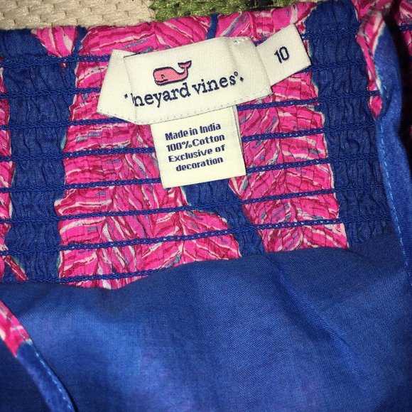 Vineyard Vines Palm Print Blue Maxi Dress 10 - Picture 5 of 6